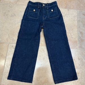 J Crew Women’s Slim Wide Leg Dark Indigo Jeans